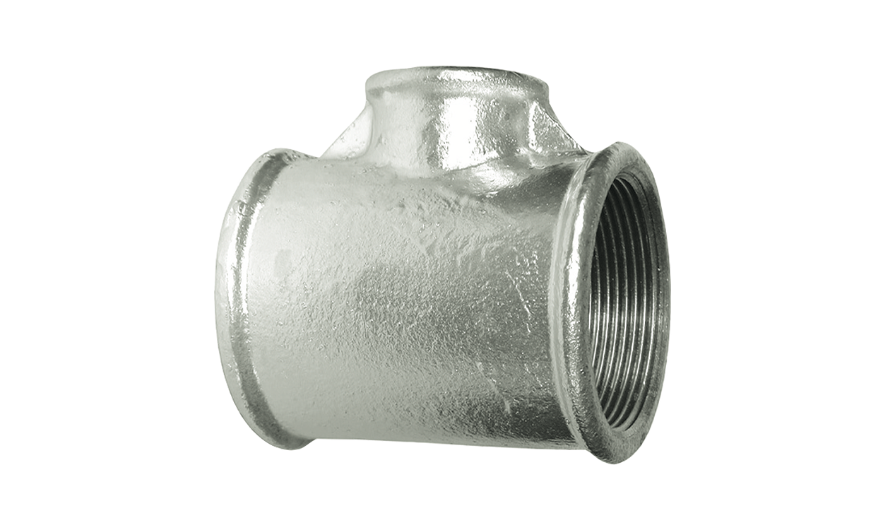 Malleable cast iron T-fitting 90° reduced no. 130 Malleable cast iron T-fitting 90° reduced no. 130
