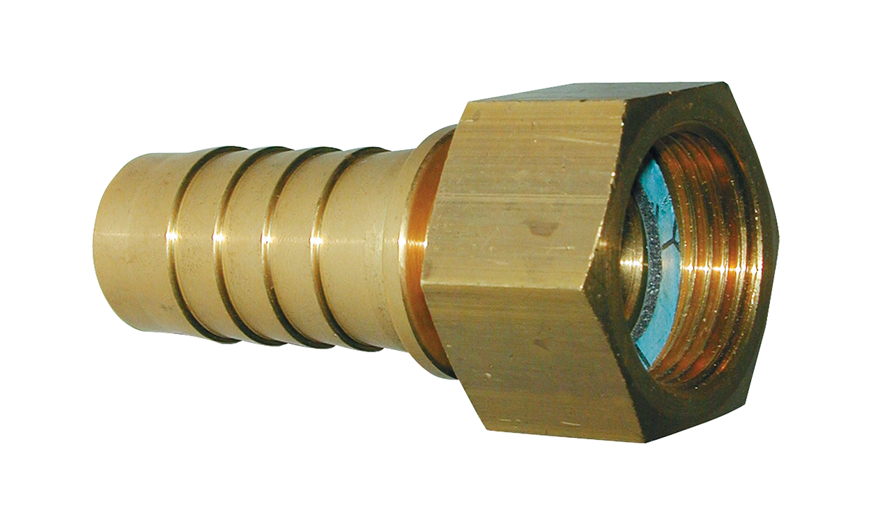 Dampfschlaucharmatur mit Sicherungsbund nach EN 14423 mit Innengewinde aus Messing Dampfschlaucharmatur mit Sicherungsbund nach EN 14423 mit Innengewinde aus Messing