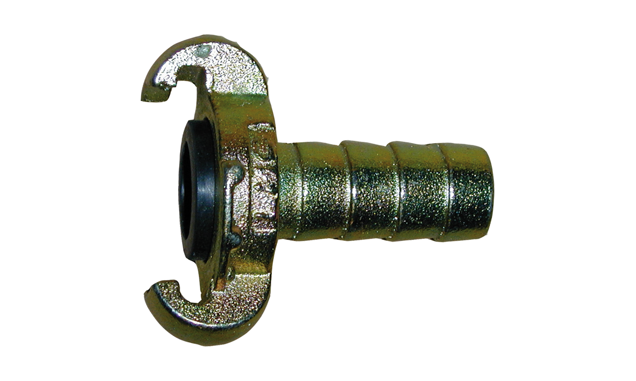 Compressed air claw coupling with hose connection Compressed air claw coupling with hose connection