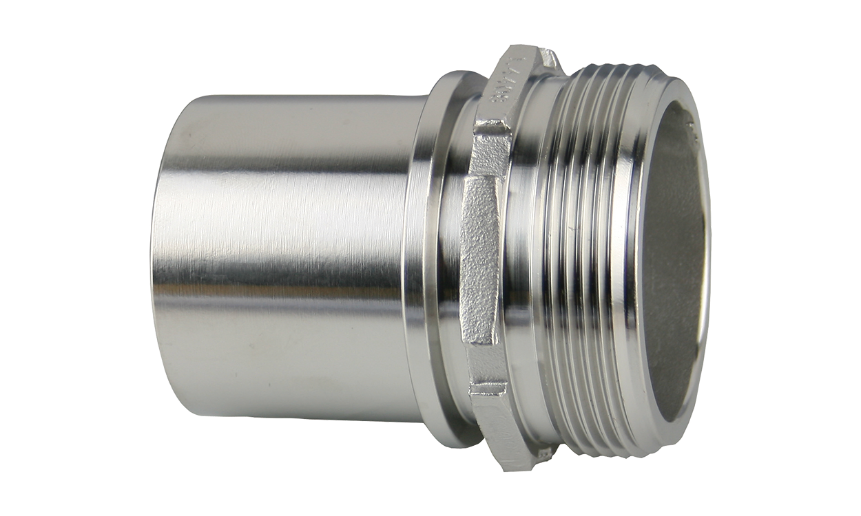 Stainless steel hose connection with male coupling Stainless steel hose connection with male coupling