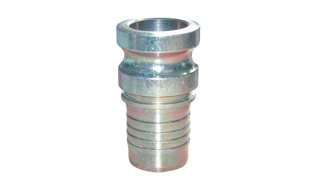 Mortar male coupling with hose nozzle and safety collar Mortar male coupling with hose nozzle and safety collar