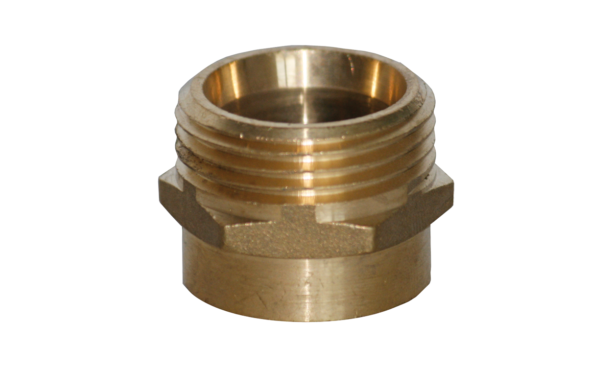 Brass double nipple, reduced Brass double nipple, reduced