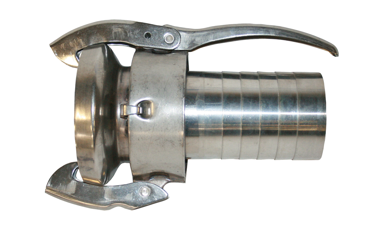 Pièce F avec embout de tuyau rainuré système Perrot inox