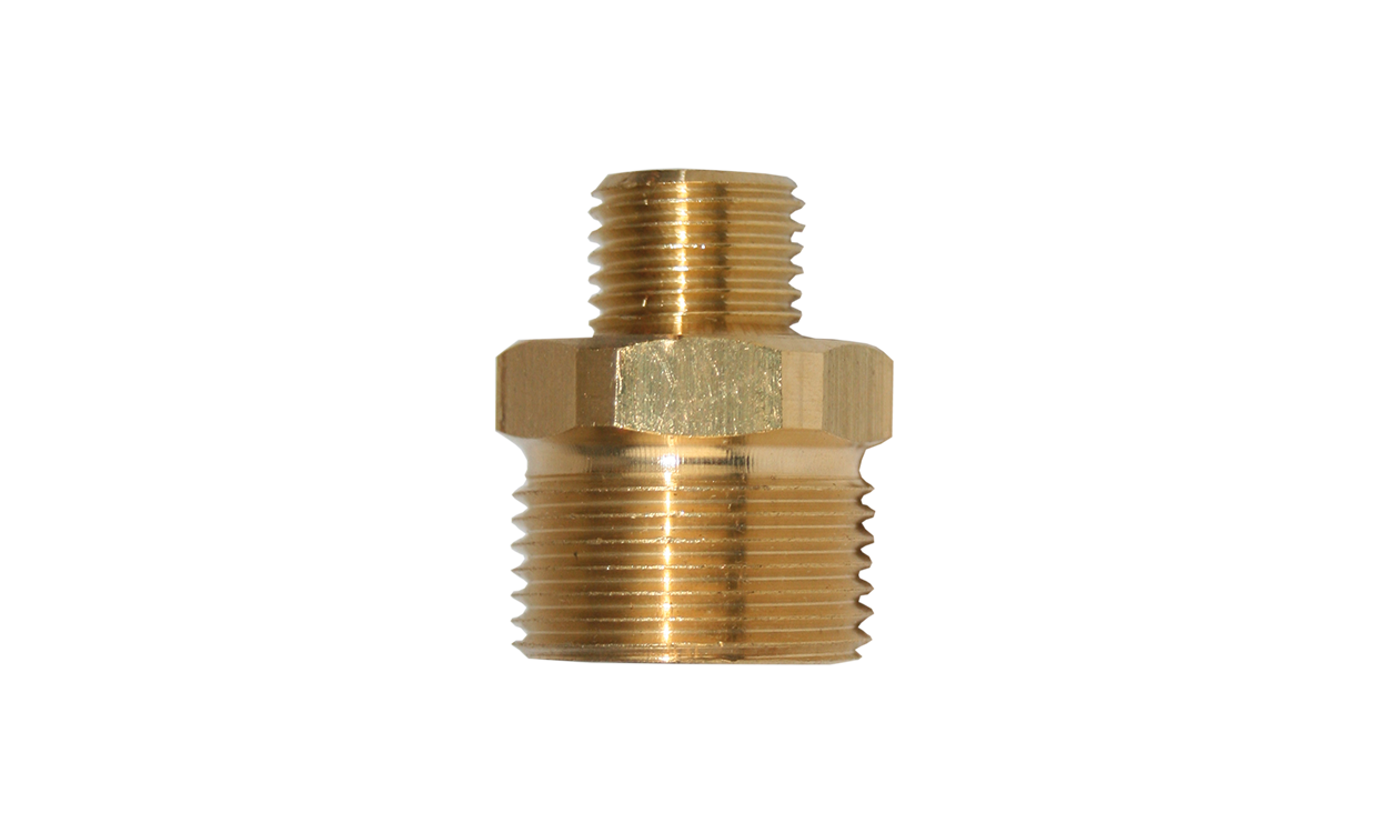 Adapter nipple for hand screw coupling with male thread