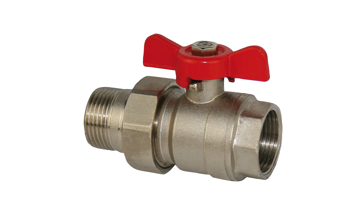 Messing-Muffen-Kugelhahn mit Flügelgriff IG/AG Messing-Muffen-Kugelhahn mit Flügelgriff IG/AG