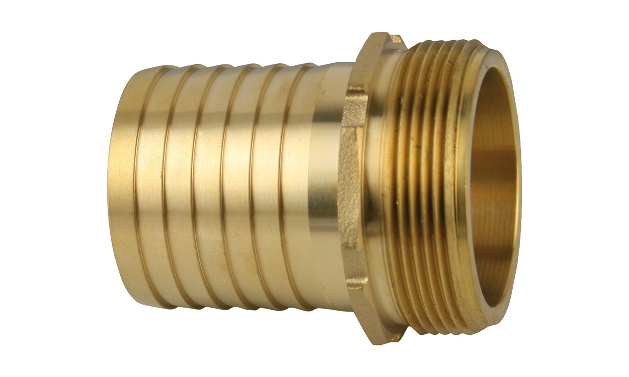 Brass hose connection with male coupling Brass hose connection with male coupling