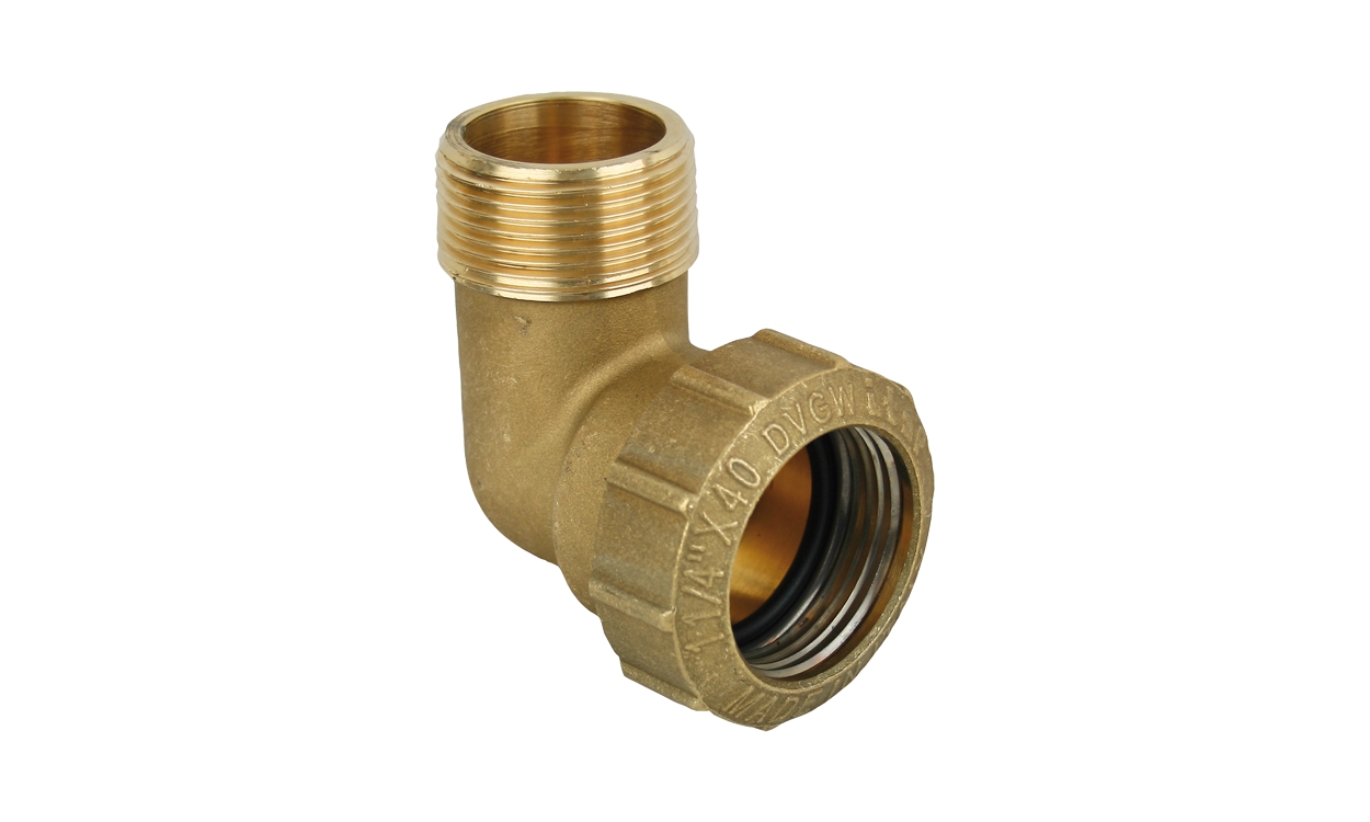 Messing-PE-Rohr-Verschraubung Winkel 90° mit Außengewinde Messing-PE-Rohr-Verschraubung Winkel 90° mit Außengewinde