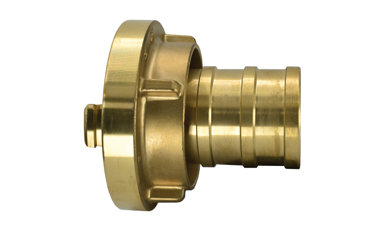 Brass suction coupling with hose nozzle System Storz