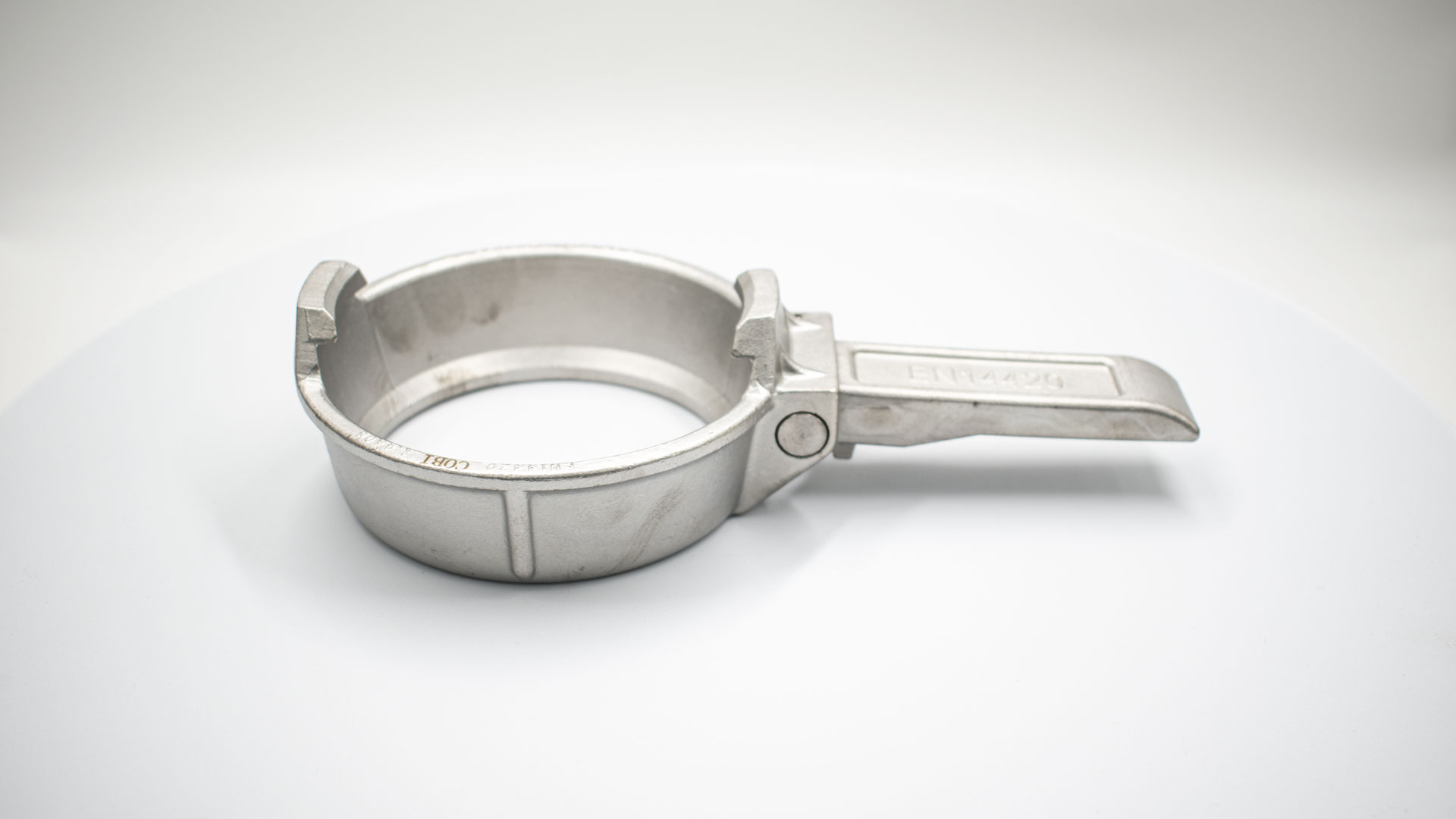 TW clamping ring with lever made of stainless steel according to DIN EN 14420-6 (DIN 28450)